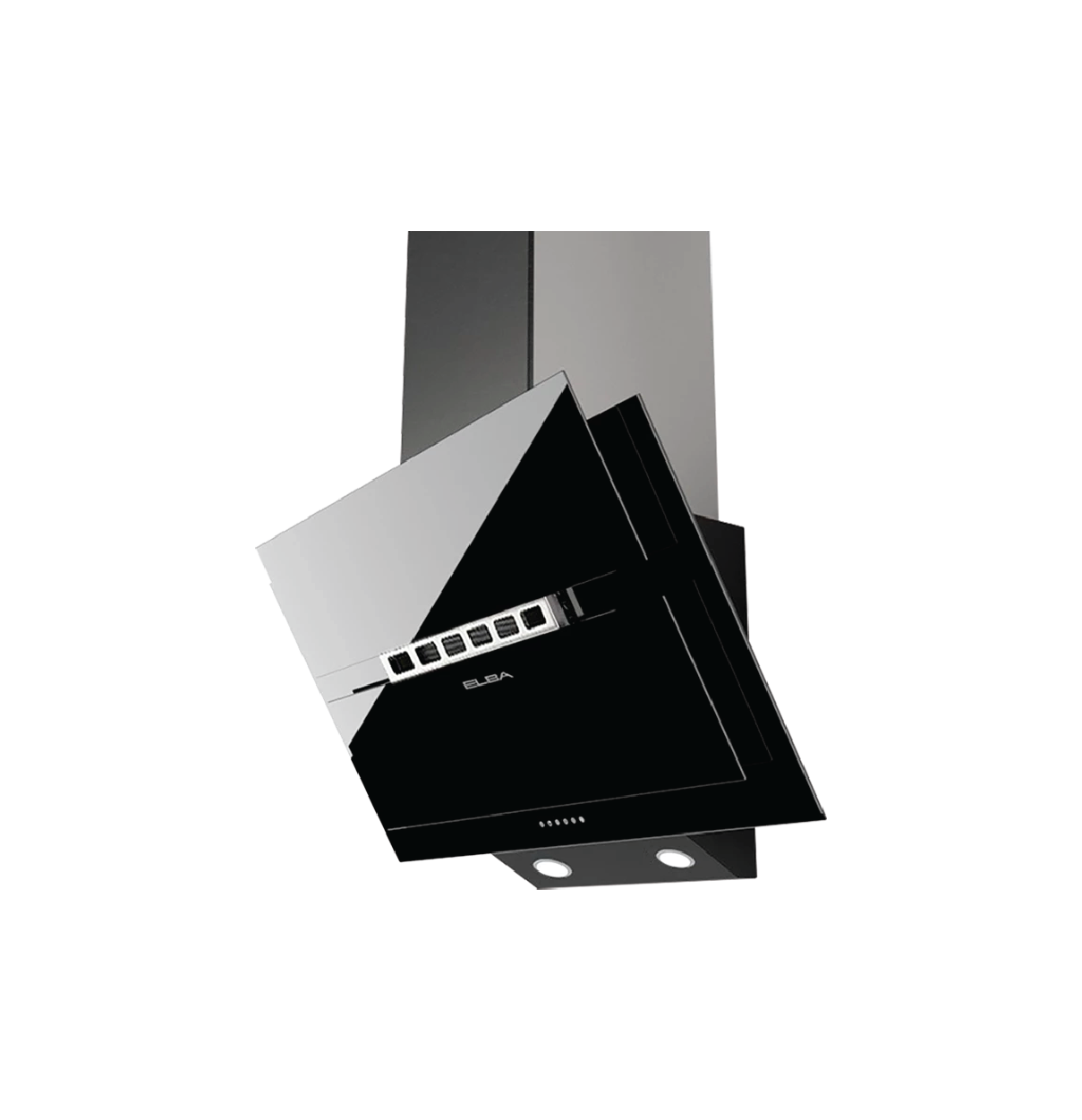 ELBA ELIO 9365 90cm Chimney Cooker Hood - Black Glass
